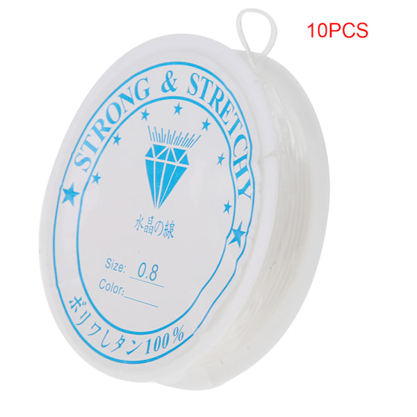 Krystall Elastisk Linje Transparent Perletråd for Smykkeproduksjon (0,8 mm * 8 m)