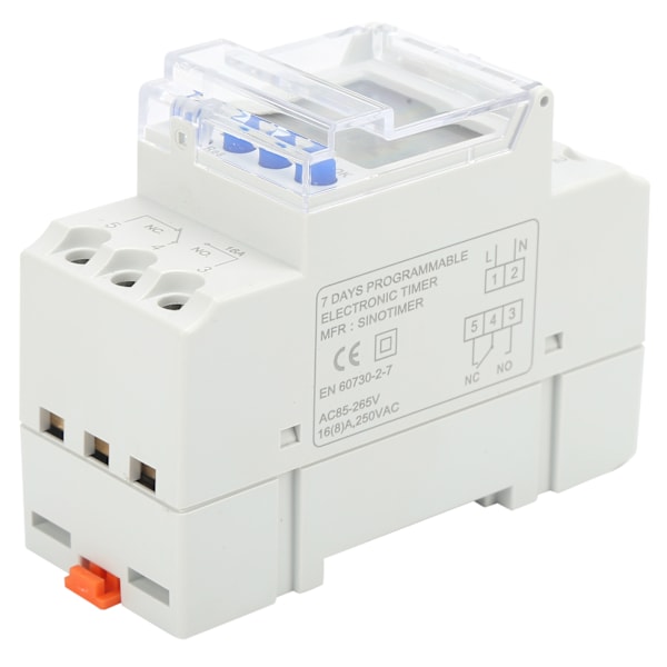 Digital Analog Timer Switch DIN Skinne Stor Skærm Display Programmerbar 85‑265V 16A