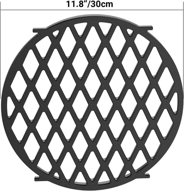 30 cm støbejernsgrillrist til Weber Gourmet BBQ System - Grillrist til bålfad - Rund stegeplade - Reservedele til Weber 8834