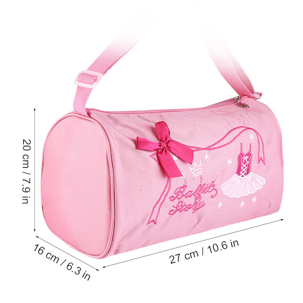 Barneballet-svømmebag - Rosa brodert tote