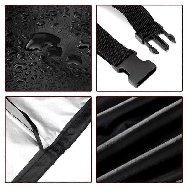 【BEMS】Waterproof Windproof Grill Covers Compatible with Built-in Grill Top with Waterproof Coating Outdoor BB Black Black
