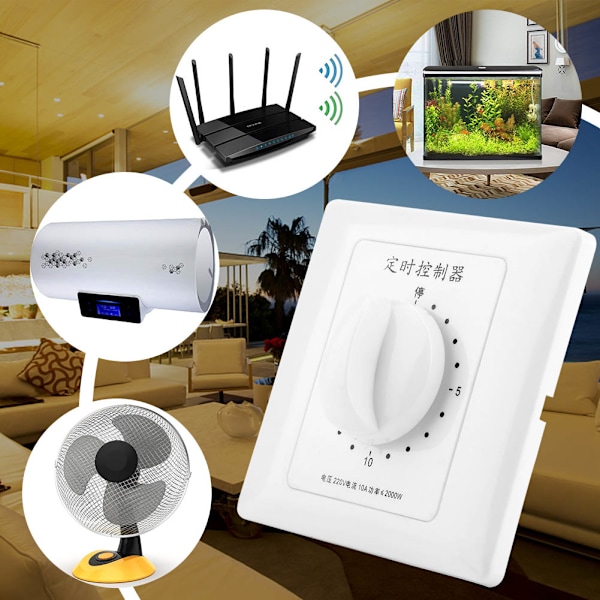 Intelligent Indendørs Vandpumpe Timer - 220V, 15 Minutters Nedtælling, Mekanisk Styring
