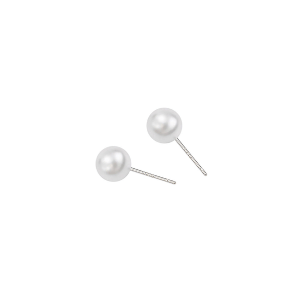 Perle ørestikker 8 mm klassisk stil polerede kortfattede øreringe øreringe til kvinder Tøj Matchende feriegave E2684 Diameter 8 mm /