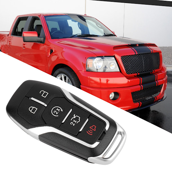 Nyckelskal för fjärrkontroll till bil, 5 knappar, passar Ford Mustang F-150