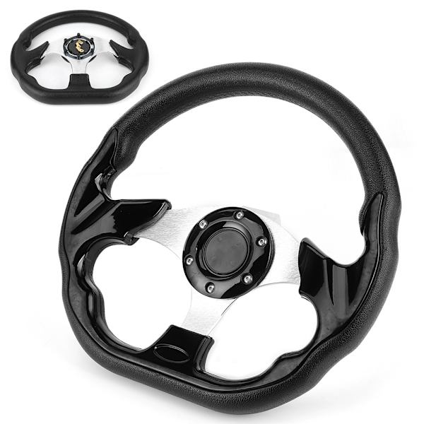 320mm/12,5 tommer Racing Car Drifting Rattet med Hornknap Glans Sort Farve Universal