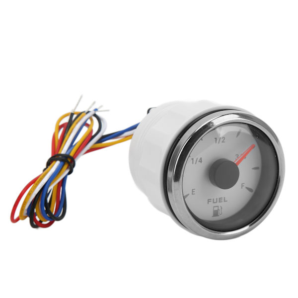 52MM bränslenivåmätare 0‑190Ω Bränsletankmätare med 7 färgbakgrundsbelysning för bilbåt RV YachtWhite