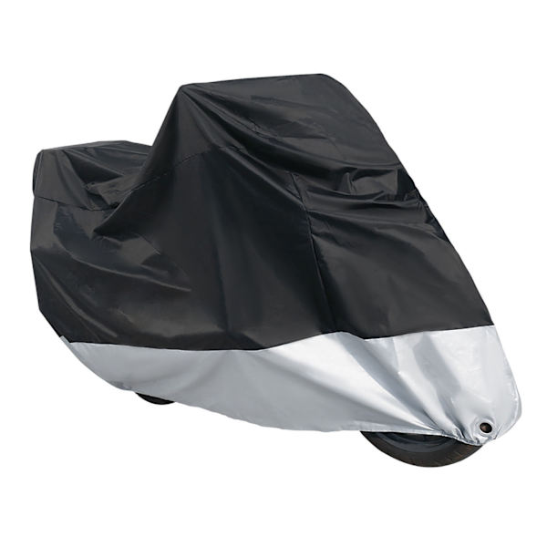 Stort Motorcykelskydd Tjockt Dammsäkert Vattentätt Motorcykelskydd med Elastiskt Band för Utomhus Uppgraderad Version Svart Silver 4XL Vanligt