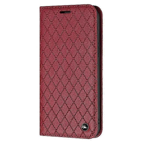 Plånboksfodral i PU-läder med magnetisk korthållare och fällbart stativ Kompatibel med Samsung Galaxy A55 5G red