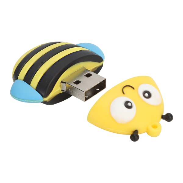 Memory Stick USB Flash Drive Pendrive Lahja Data Storage Sarjakuva 3D Bee Malli Keltainen16GB ++