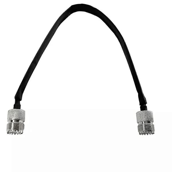 2 kpl 40 cm RF-koaksiaalikaapeli ikkunan/oven läpi litteä kaapeli, SO239 UHF-naaras-UHF-naaras, 50 ohmia