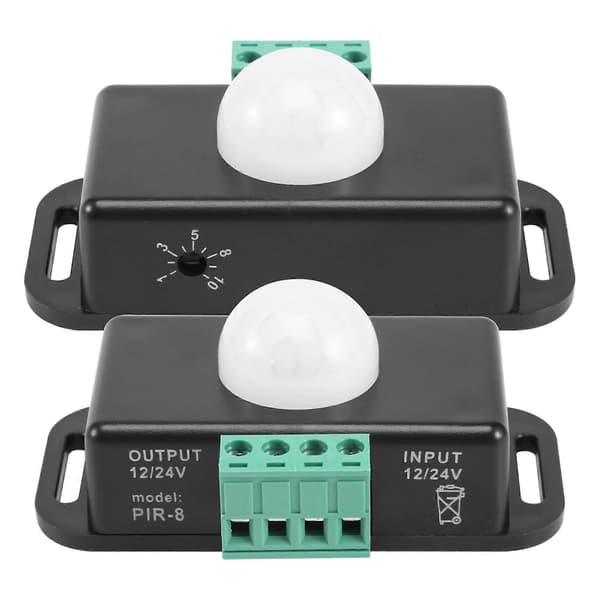 12V 24V PIR-sensor LED-kompatibel med LED-stripsljus, 2-pack