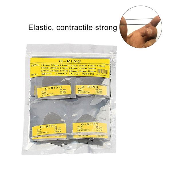 950 st O-ringar för klocka, baksida, bottenlock, vattentät ring, klockreparationsverktyg (0,6 mm)