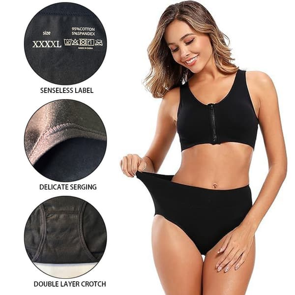 INF High-Waisted Panties (5-pack) Black Svart M