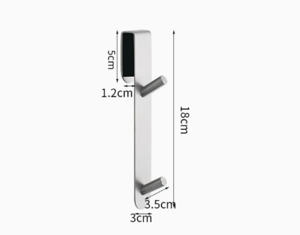 2-delt brusekrogsæt, borefri håndklædekrog, dørkroge til rammeløse glasbrusedøre, passer til 6-12 mm tykkelse (dobbelt sølvkrog)