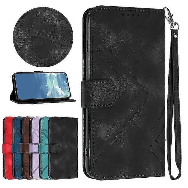 Etui til iPhone 14 Magnetisk Flip-etui i PU-læder med kortplads og stativ Black