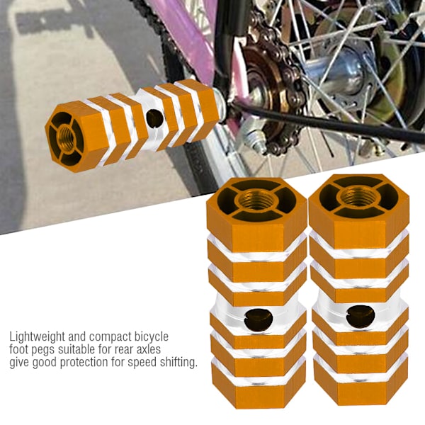 Bakaxel-Peg Cykel Aluminiumlegering Pegs BMX Pegs (Guld)