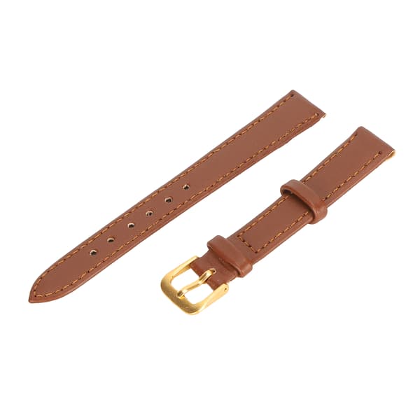 Unisex Universal Pin Buckle Watch Band PU Leather Replacement Watch Strap Accessory Brown14mm / 0.55in