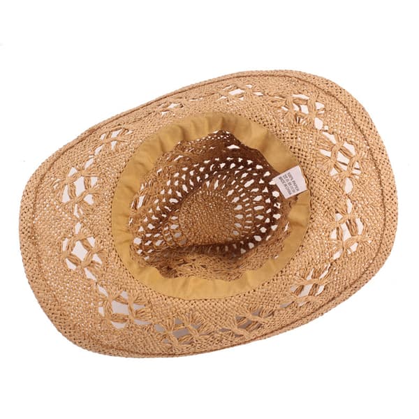 Halm cowboyhatt hul solhatt med bred brem [BEMS] Khaki