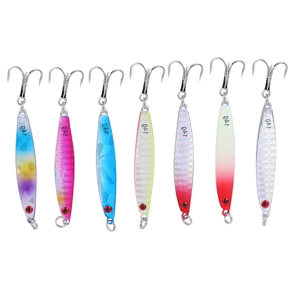 7 stk Mini Fiskeformet Hard Lure Bait med Kroker Fiskeutstyr