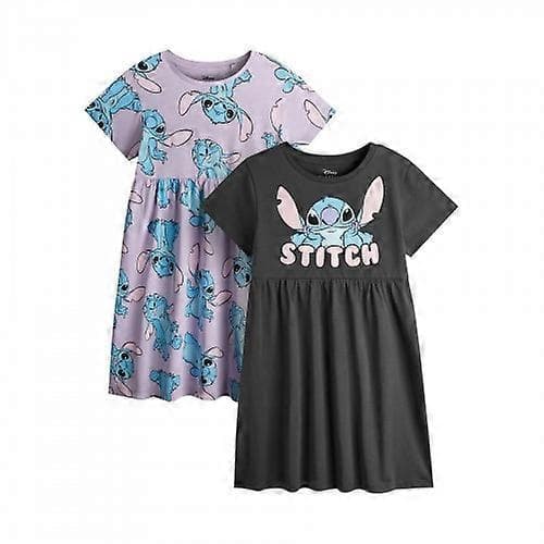 【BEMS】Flickor Stitch Karaktärskläder Set (2-pack) Purple/Black 5-6 Years