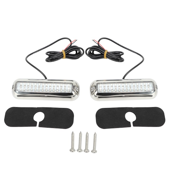 2 stk. 42LED Bådhæklys 10‑36V IP68 Vandtæt 1500LM Super Bright Marine Hæklys Blåt Lys