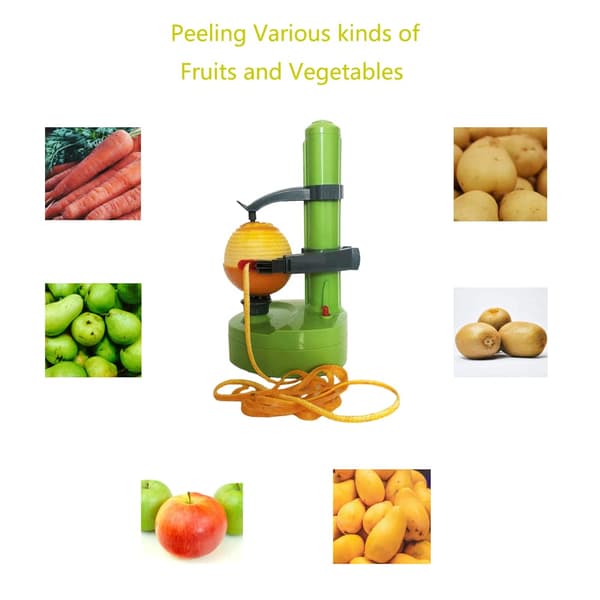 Electric Potato Peeler, Kitchen Vegetable Peeler, Rotating Fast Peeler [Green] Green