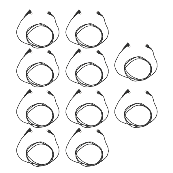 10 stk 2-pins BW Høreapparatmottakertråd Varmebestandig God Lydoverføringseffekt Lydforsterkerledning Svart