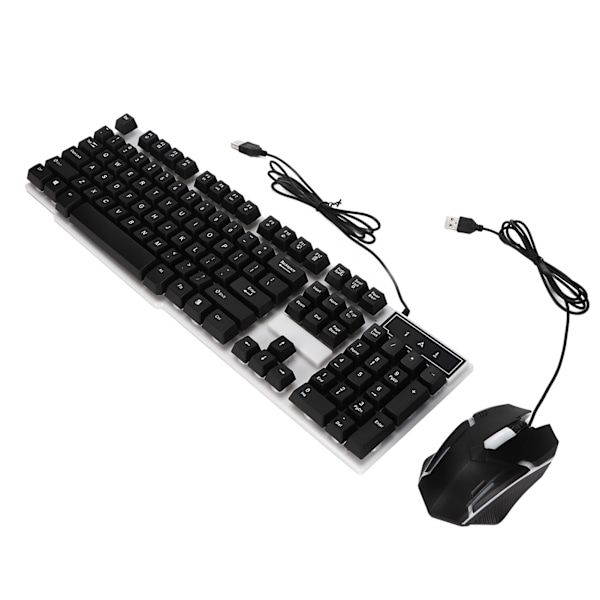 104 Tasters Tastatur Mus Sett Bakgrunnsbelysning USB Fargerik Ergonomisk Stabil Bakbelyst Tastatur Mus Combo