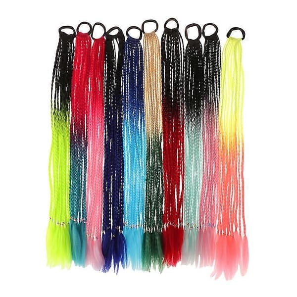 Syntetisk Gradient Farve Snavset Hårknude Paryk Hestehale Twists Fletning 60CM Elastisk Gummibånd Varmebestandig Til Kvinder Og Piger A18