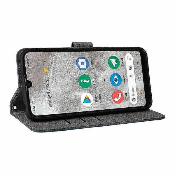 Doro 8100/8200 Plånboksfodral med stativ och rem, telefonfodral i PU-läder Green