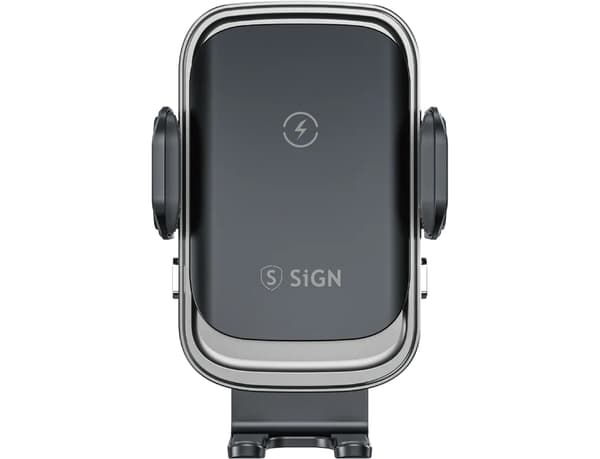 SiGN Mobilholder til Bil med Trådløs Opladning, 15W Sort
