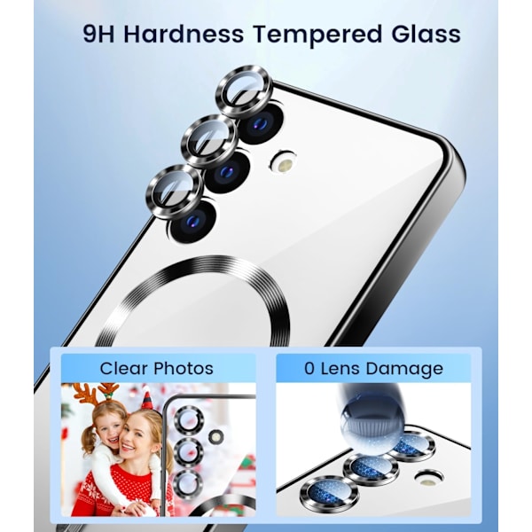 【BEMS】Samsung S25 Case – Metallic Case with Magnetic Compatibility, Slim Design - Silver silver