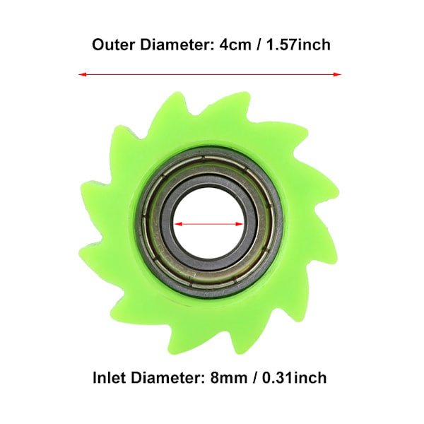 Kedjerulle Spännare Rulle Vägledning för Kawasaki KX250F KX450F MC 2006-2016 (Grön)