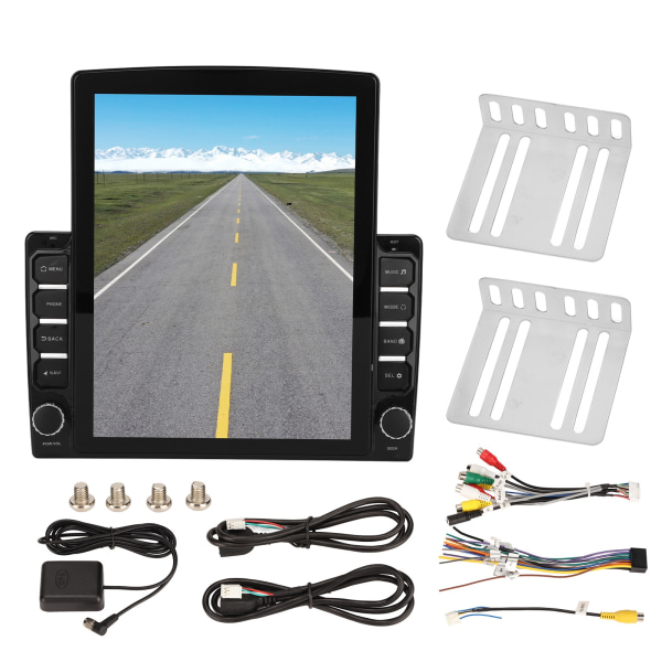 TIMH 9.7in Double Din bilstereo FM-radiomottaker multimediaspiller med sikkerhetskopikamera innebygd WIFI GPS Bluetooth