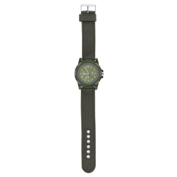 Elektronisk analog armbåndsur Rund nylonreim Militært armbåndsur (Army Green)-+