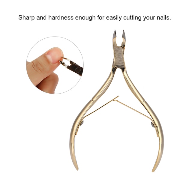 Rustfrit stål neglebånd Nipper Clipper Dead Skin Saks Negle Manicure Tool Guld++/