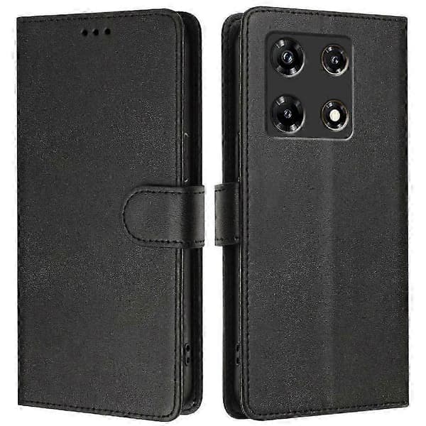 Infinix Note 30 Pro Plånboksfodral - RFID-blockerande PU-läderflikfodral med kortfack och stötsäkert black