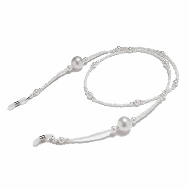 Senilsnor Brillesnor Brillesnor Halsrem med Perler - Hvit hvit[BEMS] white