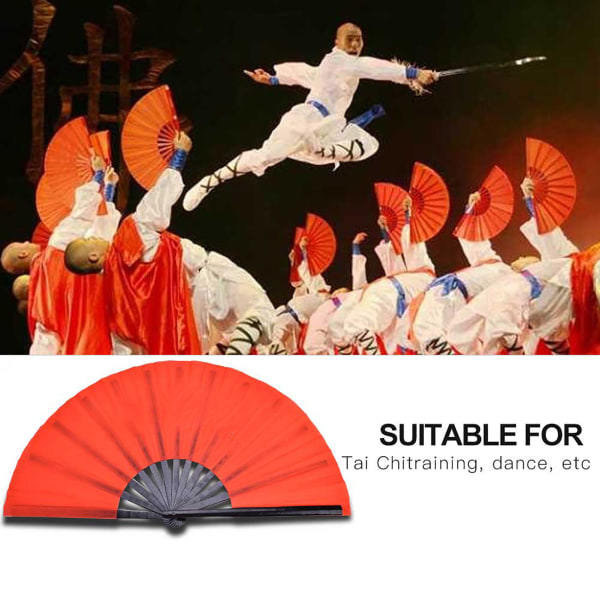 Bambus Silke Tai Chi Kung Fu Fan - Sort Rib
