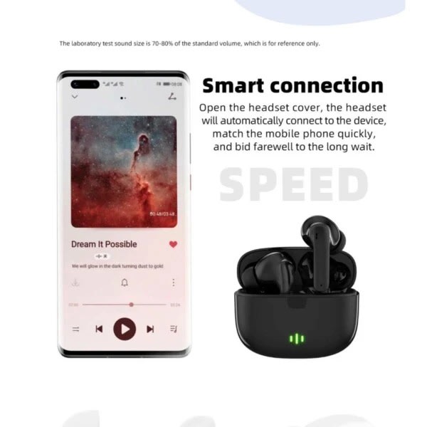 Fullt trådløs Pro TWS Bluetooth Stereo In-Ear-hodetelefoner USB-C Hvit White