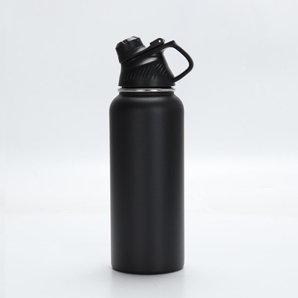 Ruostumattomasta teräksestä valmistettu vedenkeitin kaksikerroksinen tyhjiö, suurikapasiteettinen space cup ulkourheiluvedenkeitin 800ml Sprayed classic black