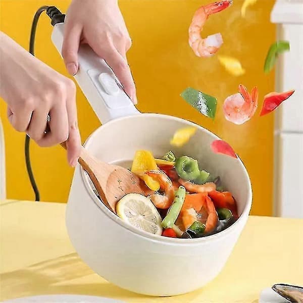 2L multifunksjonell elektrisk komfyr, non-stick panne, steking, gryte, koking Valkoinen
