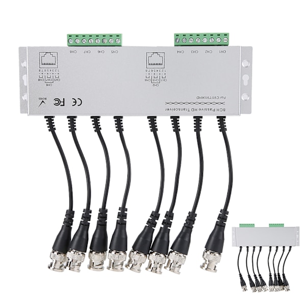 8CH HD BNC Hann til UTP Kabel Transceiver Adapter CCTV Passiv Video Balun for Kamerasystem