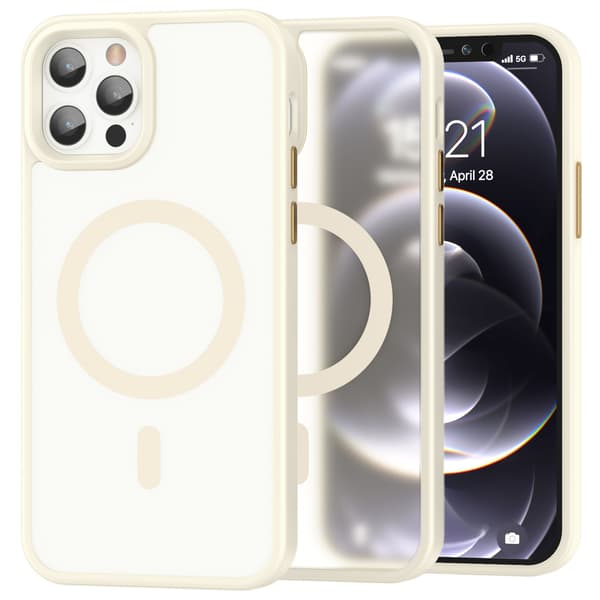 ColorPop Kompatibel med iPhone 12 Pro Max Deksel CH MagSafe Matt Off White 39