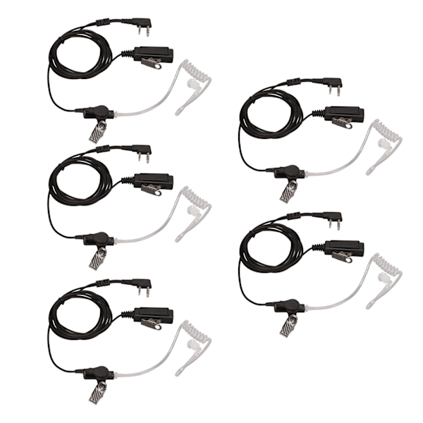 Walkie Talkie-öronsnäcka K-huvud 2-stifts brusreducerande radioöronsnäcka med mikrofon för BF 888S BF 777S BF 666S BF UV5R 5-pack