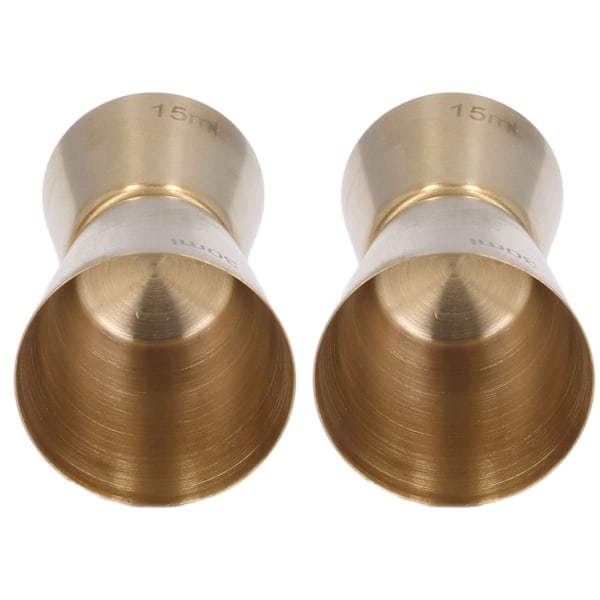Dobbelt Hoved Cocktail Jigger i Rustfrit Stål Guld - 15/30ml
