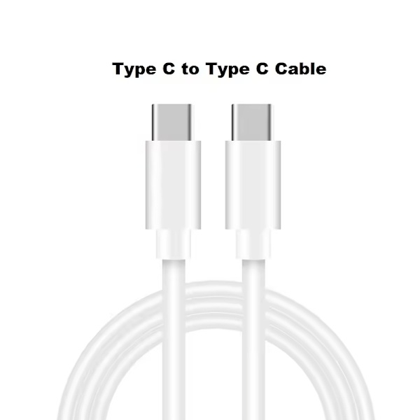 【BEMS】2-PAK 2m hurtigopladningskabel USB-C til USB-C Vit white