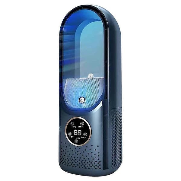 hastigheder justerbar bladløs ventilator skrivebords-USB luftkøler luftfugter tågeventilator med LED-lys - blå[BEMS] Blue Blue