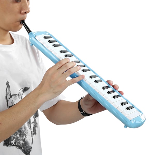 Melodica 37 Taster Vindmusikinstrument Voksen Velegnet til Begynder Lærlingspraksis Blå