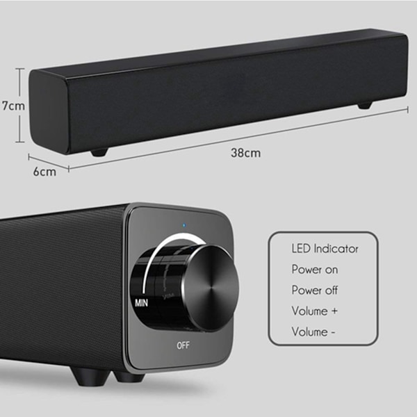 Ljudfält Bluetooth-högtalare, Soundbar TV-högtalare Bärbar 20W Trådbunden / Trådlös Surroundljud